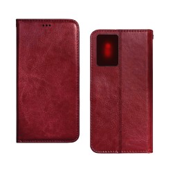 Leather Flip Cover with Internal Pocket For Oppo A77 5g/A57 5g/A77s Red Leather Flip Cover with Internal Pocket For Oppo A77 5g/A57 5g/A77s Red